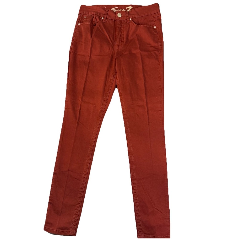 Seven7 High Rise Skinny Jeans Women's‎ 10 Red Stretch Tummy Control